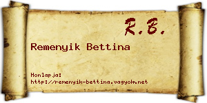 Remenyik Bettina névjegykártya